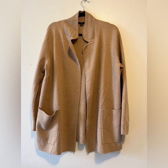 J. Crew Eloise Sweater-Blazer In Tan Size Medium Lighter-weight Cotton Blend - Picture 2 of 10